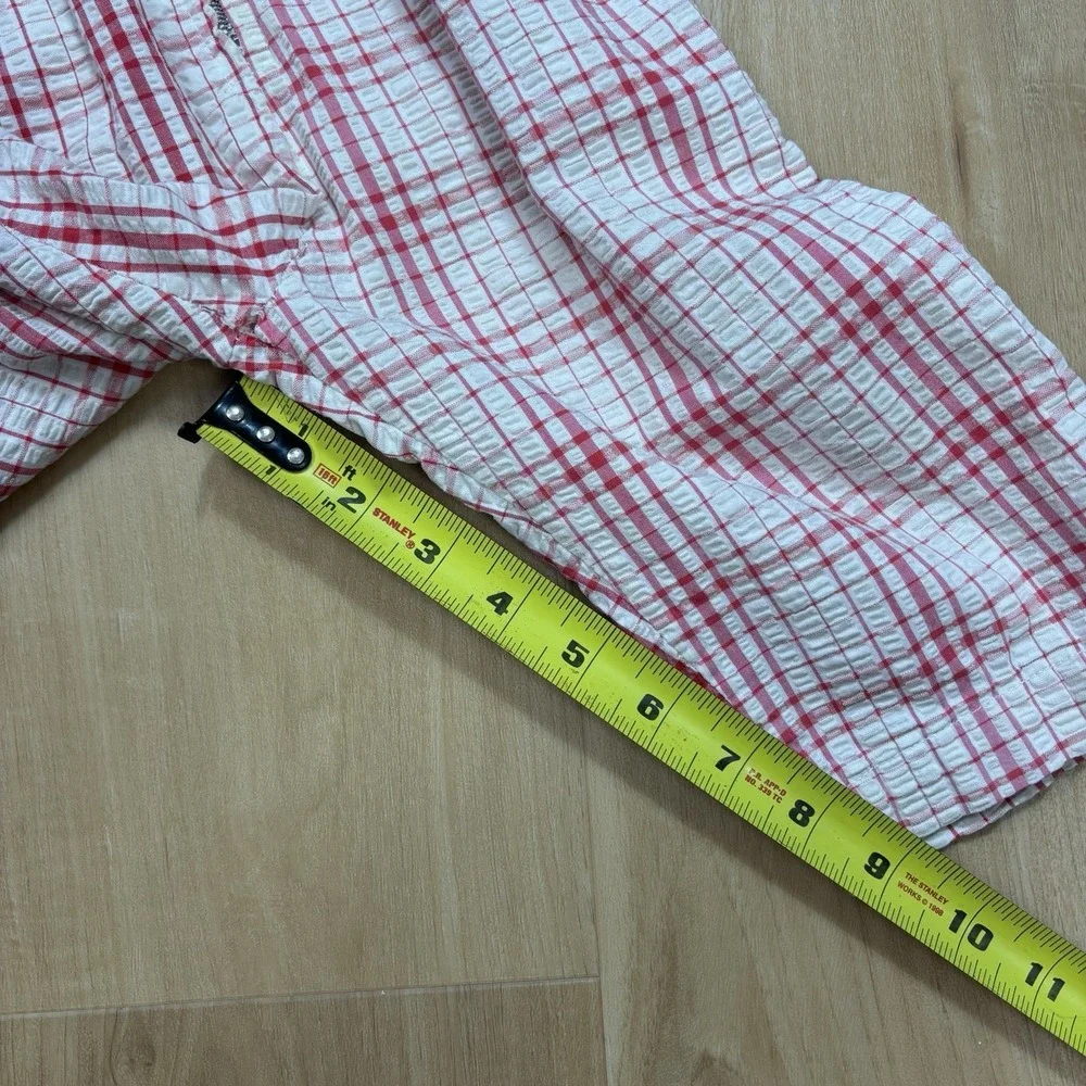 Vintage Baby Romper 12 Month Seersucker Red And White Checkered Zipper 1960s
